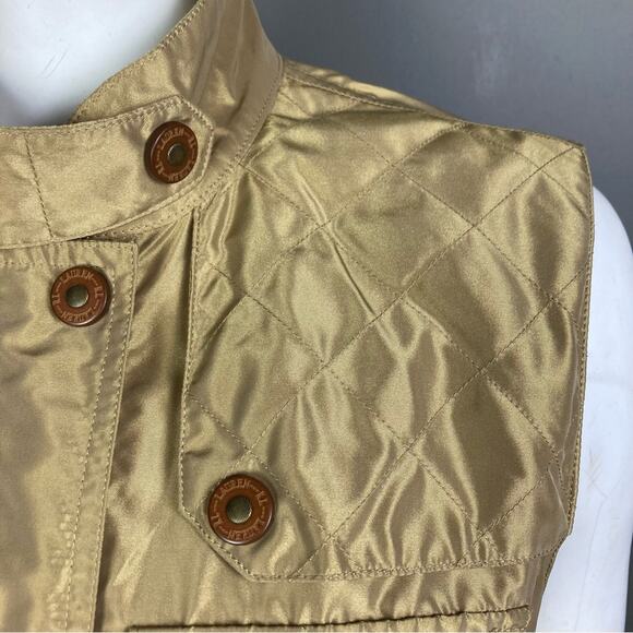 Lauren Ralph Lauren vest Large gold metallic safari utility cargo belt gorpcore - Picture 8 of 12